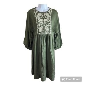 New Knox Rose Green Embroidered Dress XS